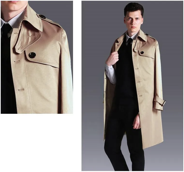 Британский стиль VogueWinter Тренч мужские куртки с двойной пуговицей с длинным рукавом тонкая верхняя одежда высокого качества ветровка