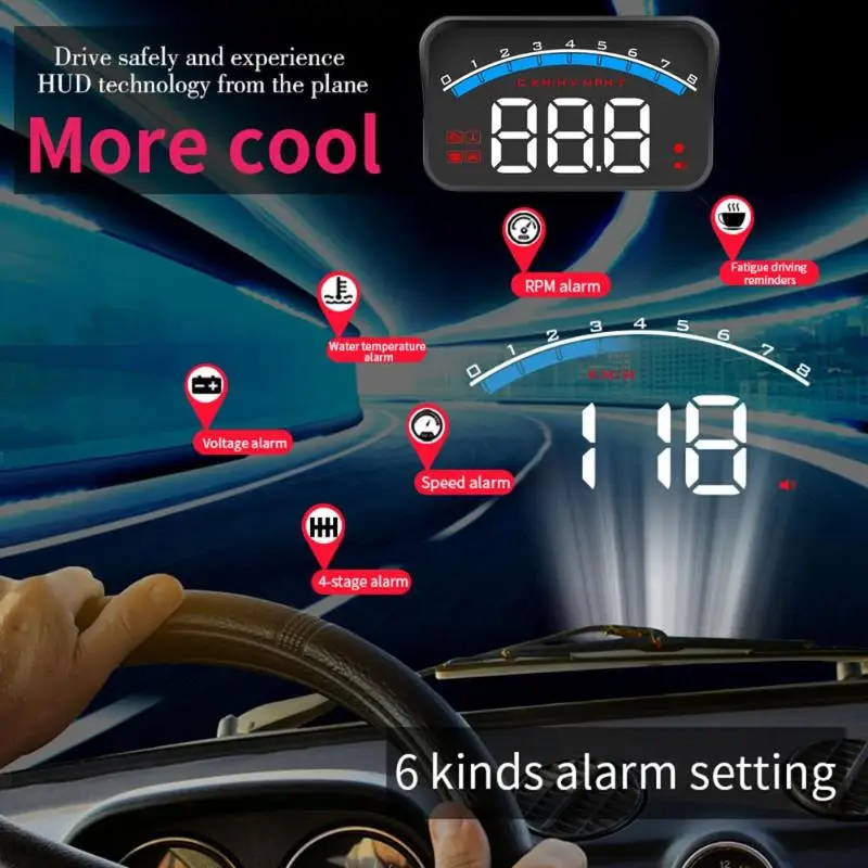 Лидер продаж режимов головой вверх Дисплей нежный дизайн M6S OBD 2 II автомобильный лобовое стекло автомобиля, показывающая превышение скорости Предупреждение Батарея Напряжение сигнализации Системы