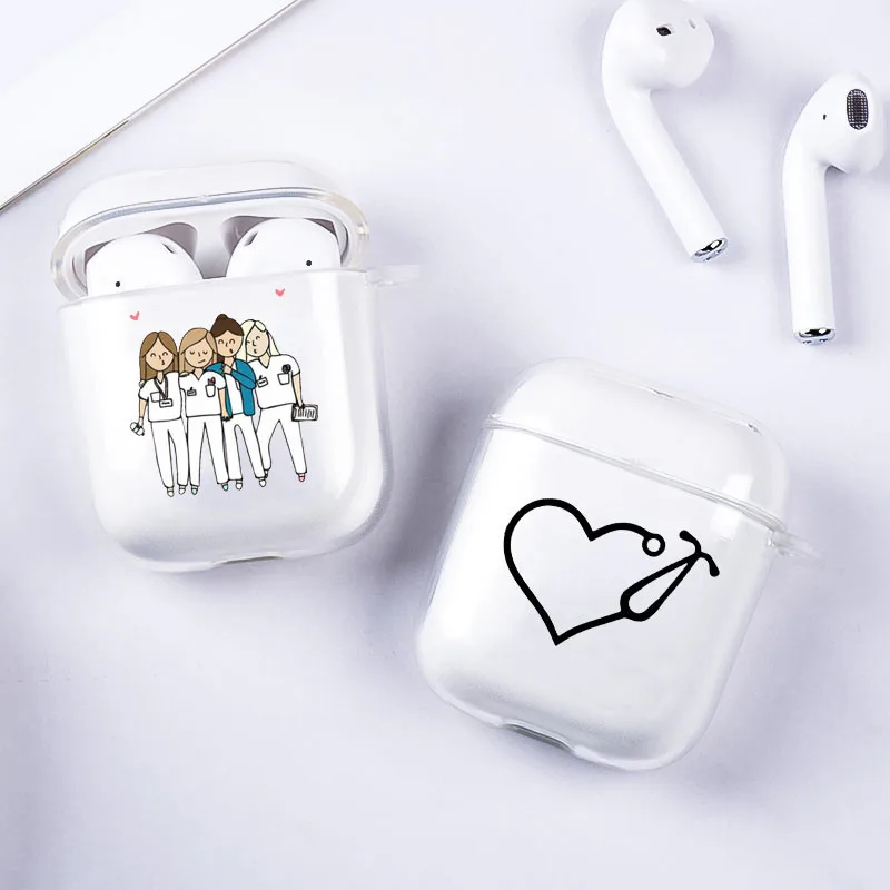 Мультяшные медицинские чехлы для наушников доктора медсестры Airpods 1 2 зарядный