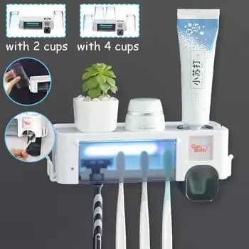

UV Toothbrush Sterilizer Toothbrush Holder Automatic Toothpaste Squeezers Dispenser Bathroom Storage Bathroom Accessories Set