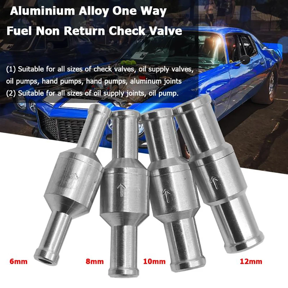 1 PCs Aluminum Fuel Check valve (gasoline diesel) 6mm/8mm/10mm/12mm check valve fuel