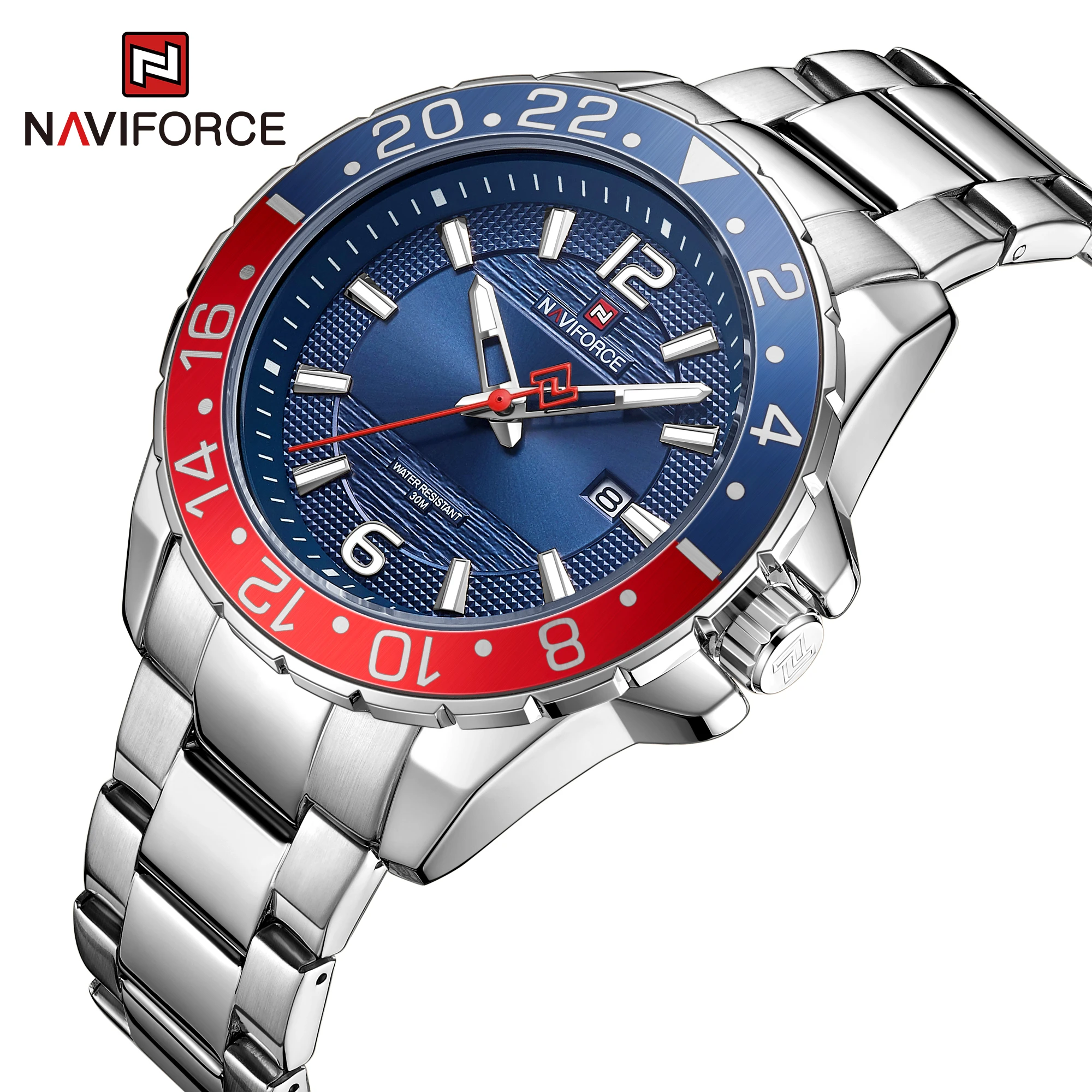 Часы наручные Naviforce Мужские кварцевые модные повседневные водонепроницаемые в