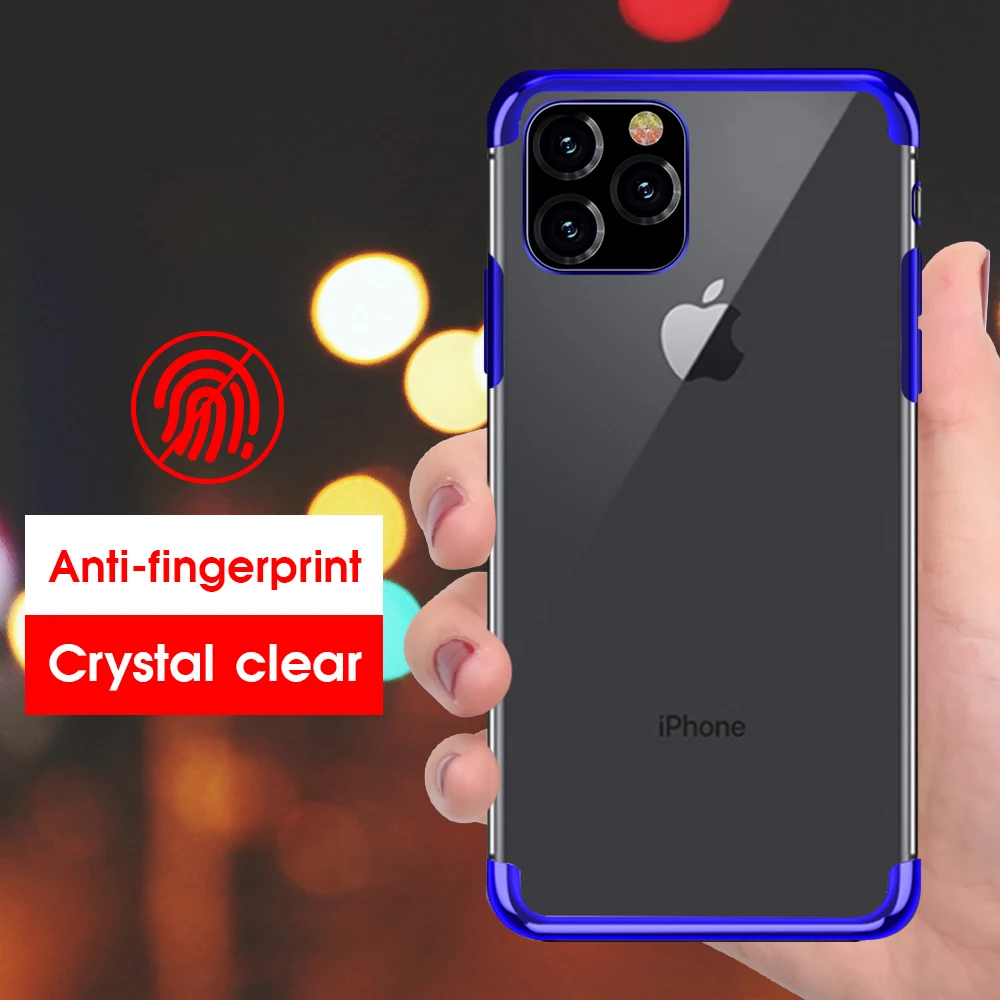 Прозрачный мягкий Ультратонкий чехол с покрытием для телефона iPhone 11 11Pro Max 8 7 6 6S Plus