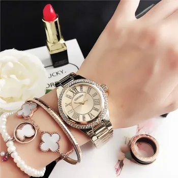 

Relojes Para Mujer CONTEN Women Watch Brand Quartz Ladies Watch Top Luxury Wristwatch Stainless Steel Female Clock Fashion Dress