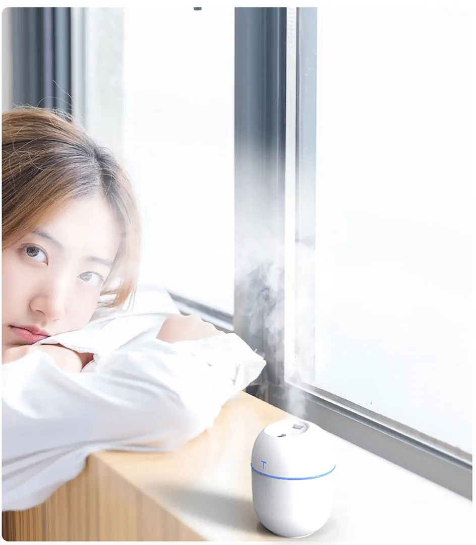 Mini Air Humidifier Ultrasonic 200ML LED Lamp USB Essential Oil Diffuser With Romantic Ligh Car Purifier Aroma Anion Mist Maker