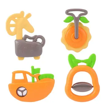 

1 Set 4pcs Compact Cartoon Heat Resistant Reusable Lightweight Cute Baby Molar Baby Teether Toy Baby Newborn Infant