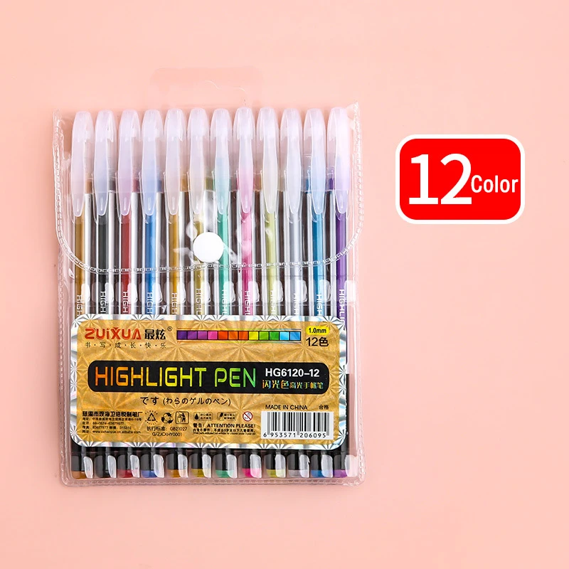 Glitter Gel Pens Coloring Books  Color Pens Coloring Books - Gel Pens Set  12/24 100 - Aliexpress