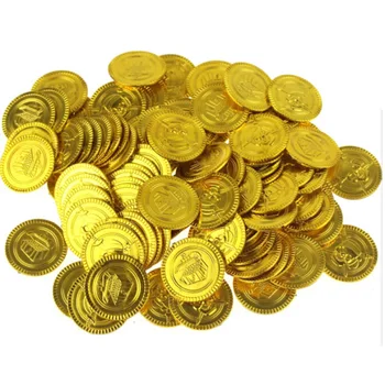 

100pc Party Gifts Treasure Game Hunt Pirates Caribbean Gold Coin Dress Up Jewelry Party Metal Coins Captain Pirate Toy Medallion