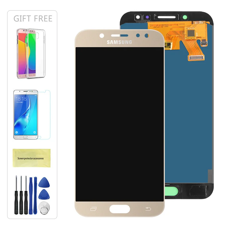 Gold Adjust Тест J530 lcd для samsung J5 дисплей кодирующий преобразователь сенсорного экрана в сборе Замена J5 Pro J530 J530F lcd регулируемый - Цвет: Gold Adjust