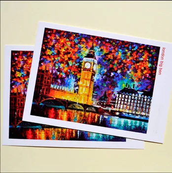 

1pc French Painting Big Ben Recordable Classical Vintage Art Travel Postcard Greeting Card Birthday Gift Postcards Illustration