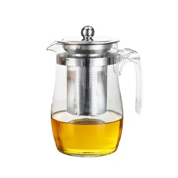 

Teapot Glass Explosion-proof Flower Teapot Stainless Steel Teacup Teapot Filter Single Pot Tea Set Glass Pot Set Home Tea Cup