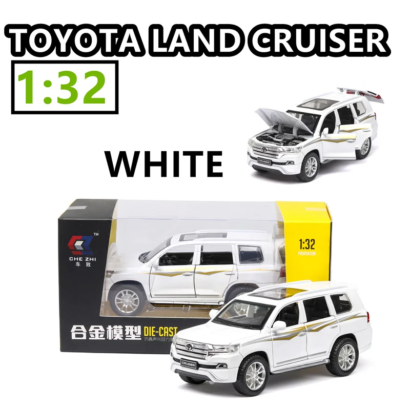 1:32 Toyota Land Cruiser 6 открыть дверь со звуком светильник детская брелок для автомобильных ключей, Модель Коллекция подарков отводной автомобиль - Цвет: Красный
