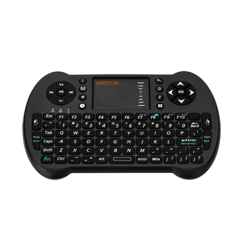 VIBOTON, S-501-BT, Bluetooth, английская, мини, маленький размер, беспроводная клавиатура, легкая, 2,4 ГГц, мультимедийная клавиатура с тачпадом для La