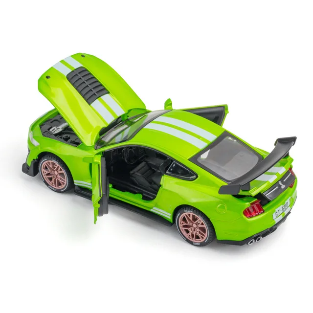 New 1:32 High Simulation Supercar Ford Mustang Shelby GT500 Car Model Alloy Pull Back Kid Toy Car 4 Open Door Children's Gifts 4