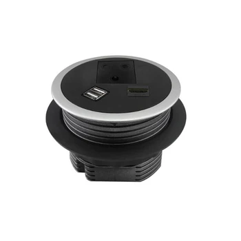 

Desktop Multi Socket Used in Table furniture Outlet Power Socket: AC South African Plug outlet, HDMI, USB Charger Black Grommet