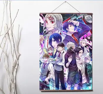 

Lot style Tokyo Ghoul Manga Series Japan Anime Art Canvas print poster decoration painting with solid wood hanging scroll