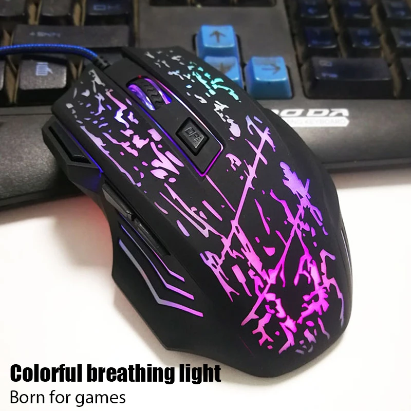 Wired Backlit USB Mouse Competitive Gaming Mouse Notebook Office Luminous Mouse Led Crack game mouse Mute mouse wireless mouse with usb c