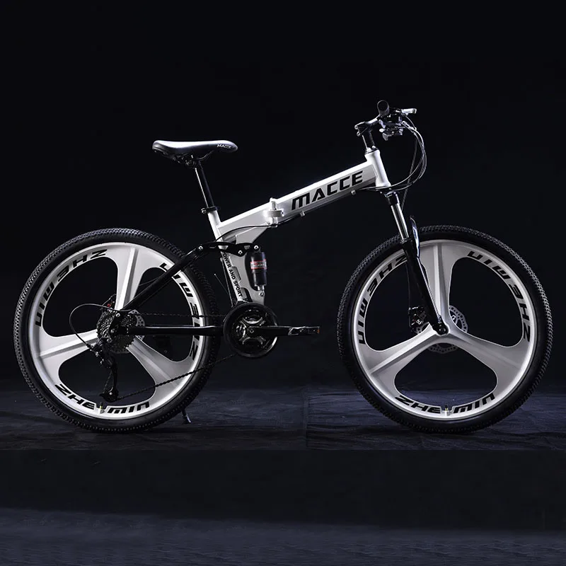 24Inch Folding Mountain Bicycle 21Speed Double Shock Absorption OffRoad Variable Speed Top editio Adult Student One-Wheeled Bike