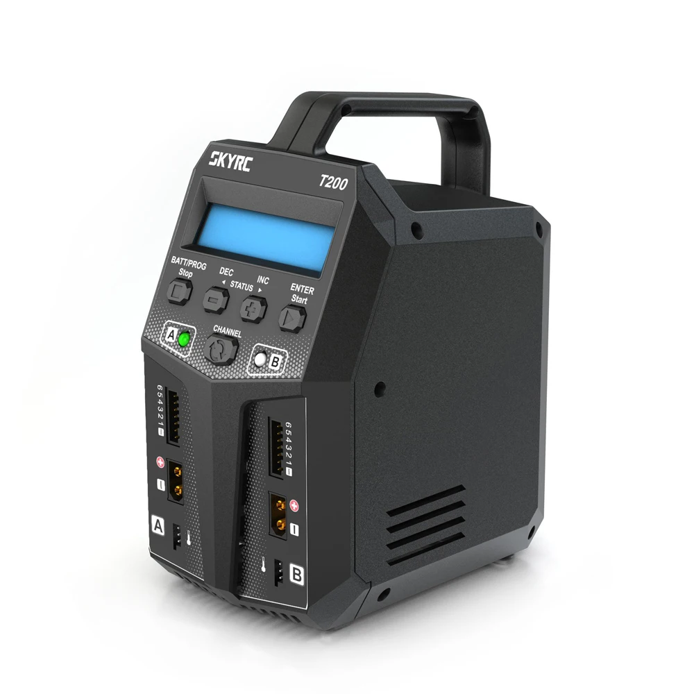 

SKYRC T200 Dual AC/DC Balance Charger 12A 100W XT60 Plug With LCD Display for LiPo Li-ion LiFe NiCd NiMH PB LiHV Battery