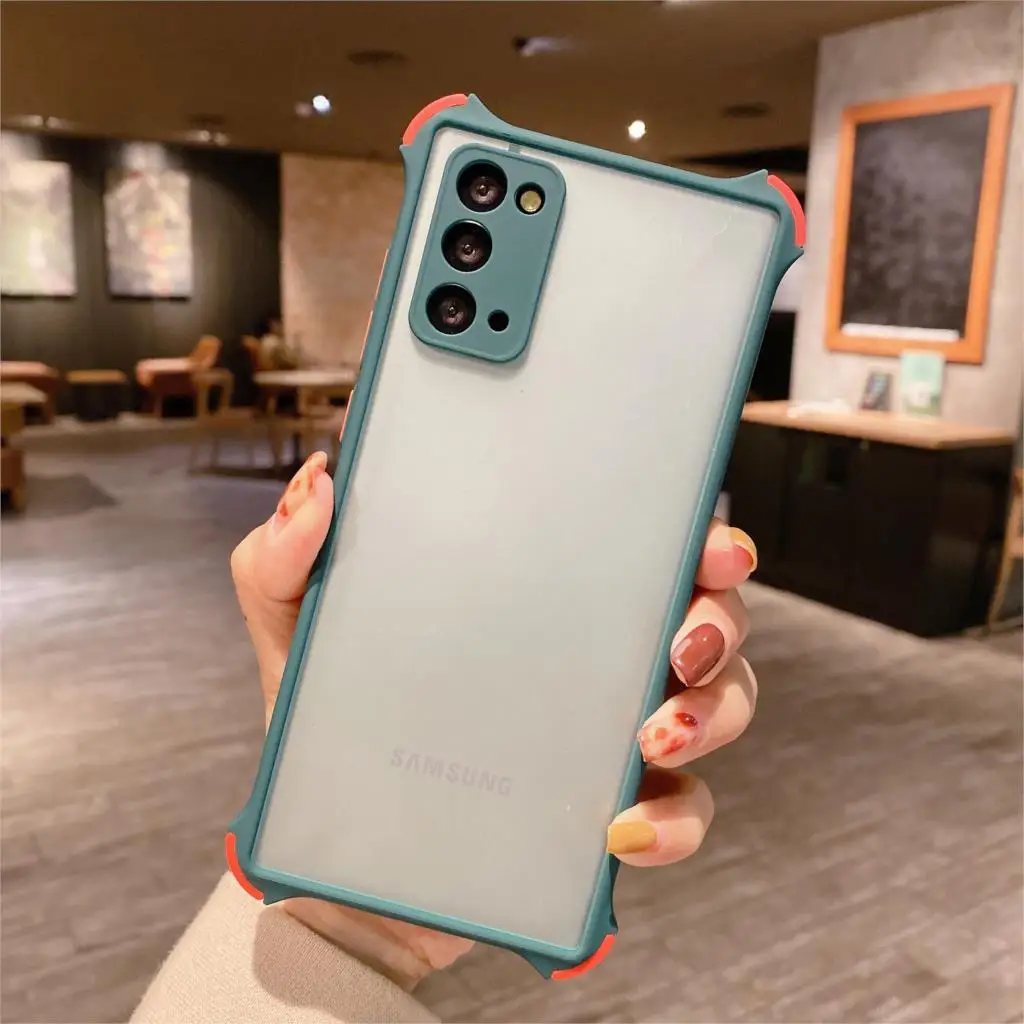 Shockproof Armor Matte Back Cover For Samsung Galaxy M02s M31s M01s Translucent Anti-Fall Soft Candy Color Phone Case kawaii samsung phone cases Cases For Samsung