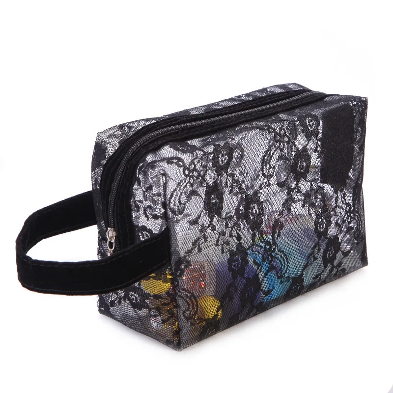 

New Style Wire Screen Clutch PVC Waterproof Cosmetic Bag Large Capacity Multi-functional Storgage Bag Lace Bag