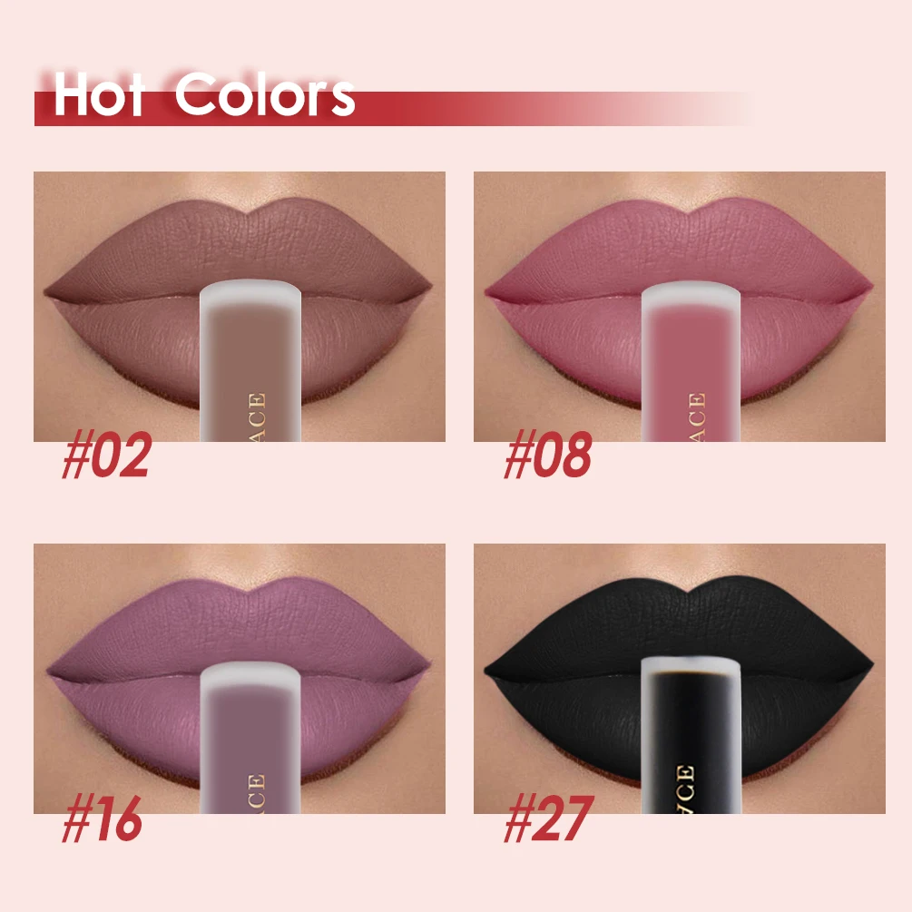 NICEFACE Matte Liquid Lipstick Waterproof Long Lasting Lip Gloss Tint Sexy Red Nude Purple Metallic Lipsticks Makeup Cosmetics_voghion.com