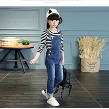 Осенняя одежда, стиль, корейский стиль, обтягивающие Эластичные Обтягивающие детские брюки на подтяжках для больших мальчиков, детская одежда