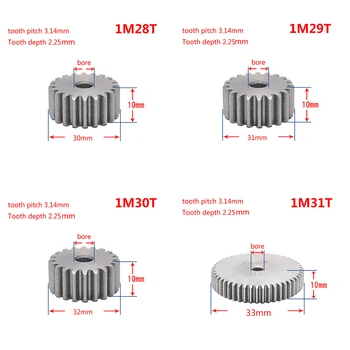 

1Pcs 45# Steel Spur Gear 1Modulus 28-43 Teeth Metal Gear Thickness 10mm