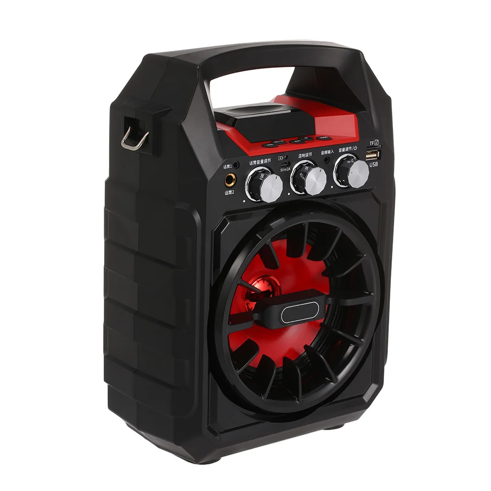 Портативный Bluetooth динамик s 15 Вт открытый караоке Динамик ручной микрофон FM радио TF карта AUX в U диск музыкальный плеер