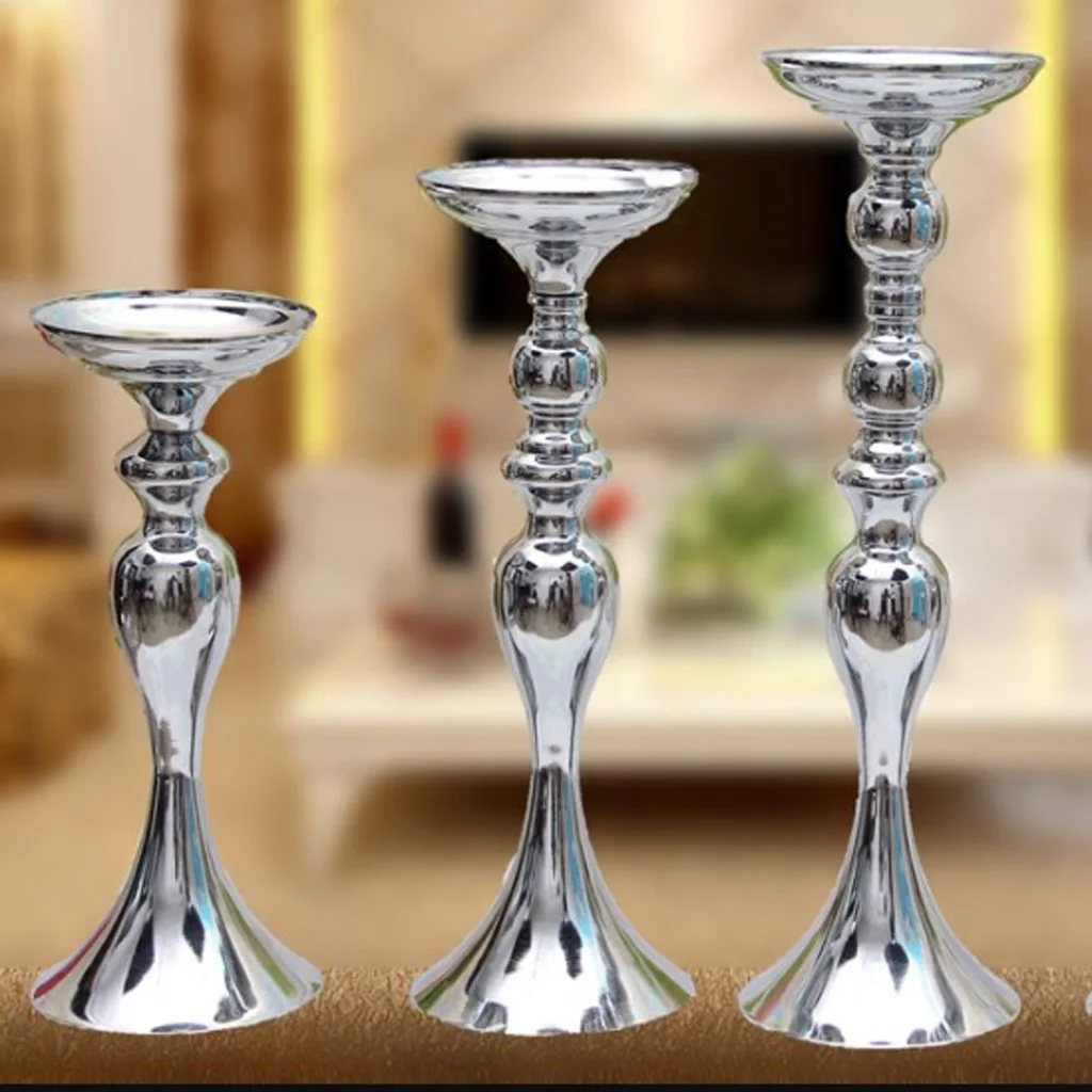 Metal Candle Holder Tea Light Holder Flower Vase Centerpiece Votive Candle Pillar Flower Vase Pot Candlestick Pillar Case