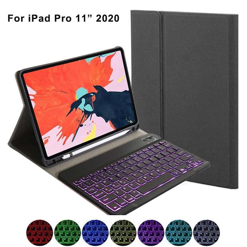 Клавиатура с подсветкой для iPad Pro 11 2020 чехол английской клавиатурой кожаный