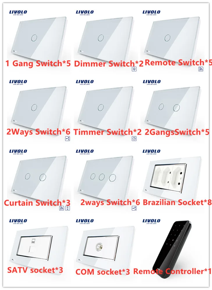 

LIVOLO US Standard switch with socket group,low price ,pack sales ,convenience for you