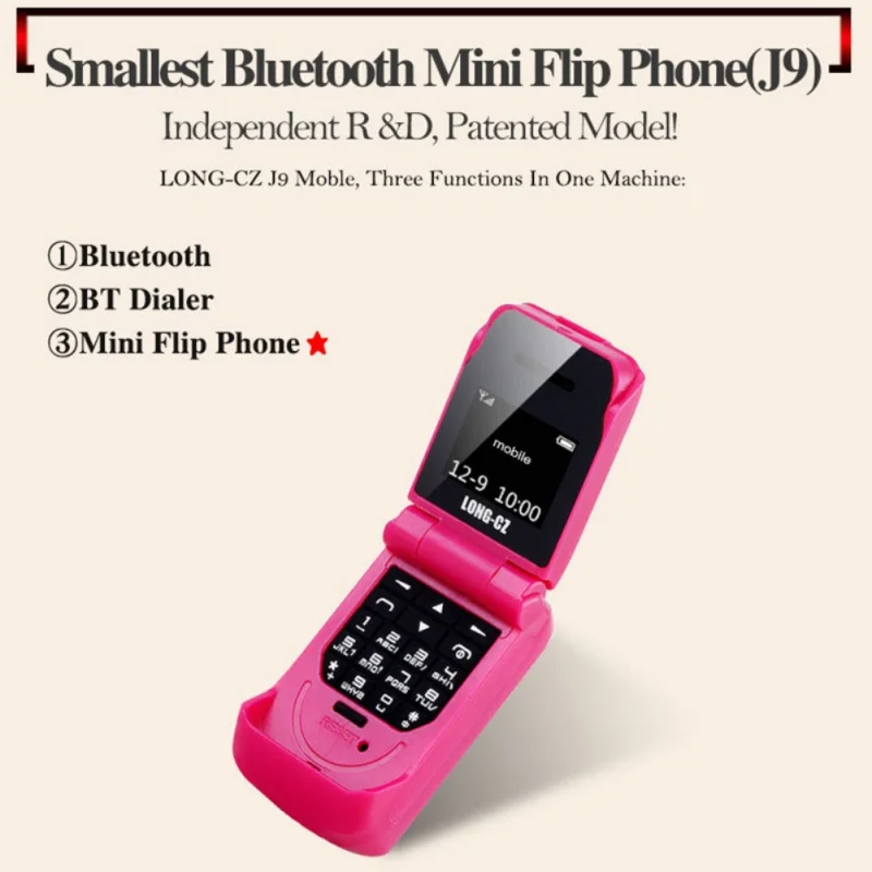 

Mini Flip Mobile Phone 0.66" Smallest Cell Phone Wireless Bluetooth Dialer FM Magic Voice Handsfree Earphone For Kids Gifts