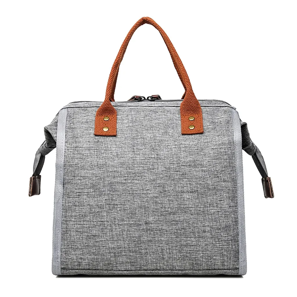 Oxford Cloth Simple style large capacity Nylon waterproof Lunch bags outdoor Picnic Bags Leisure Solid Color Bags