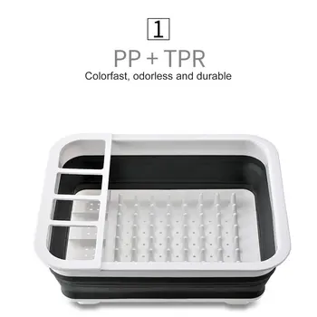 

Silicone Folding Dish Rack Home Kitchen Organizers Storage Shelf Plate Dish Drainer Bowl Cup Spoon Best Price