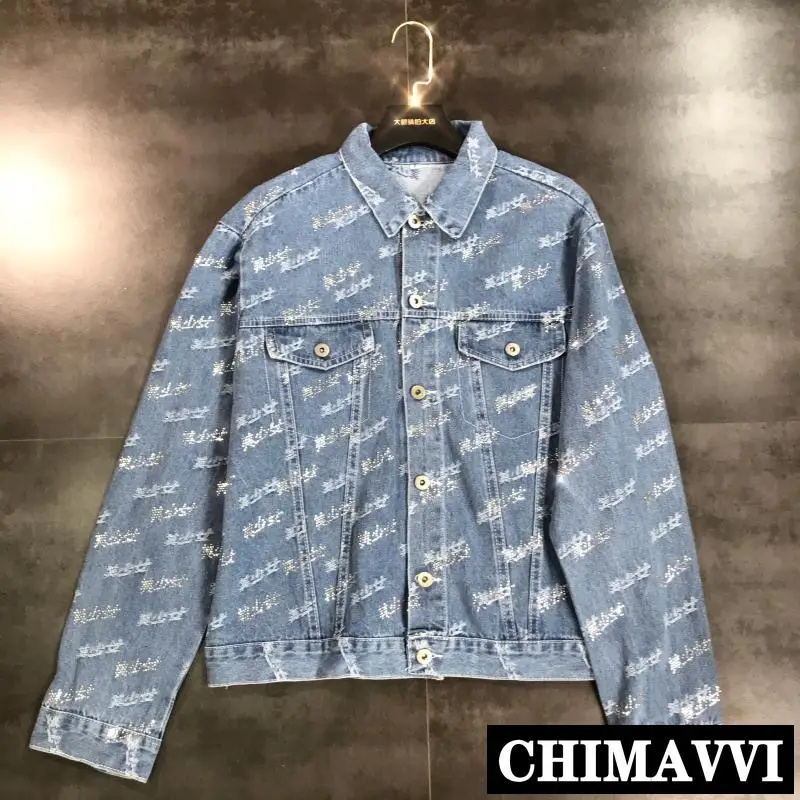 

2019 Autumn New Hot Drilling Dent Wash Denim Jacket Women Blue Jeans Coat Student Girls Short Cowboy Coat Casual Outwear