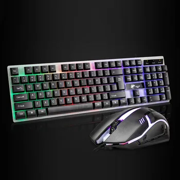 

Wired USB LED Backlight Similar Mechanical Feel Gaming Keyboard Mouse Set for Computer Laptop Overwatch Lol Csgo Dota Games