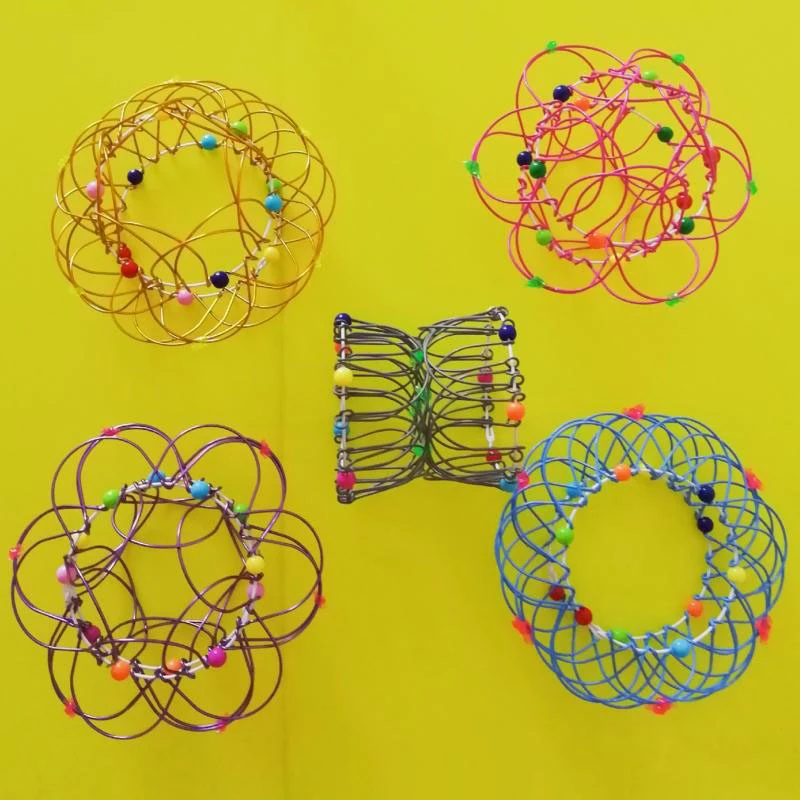 Cesta de flores de descompresión para bebé, adorno de anillo mágico de acero blando, cesta de flores de Mandala mágica, juguete de gran oferta