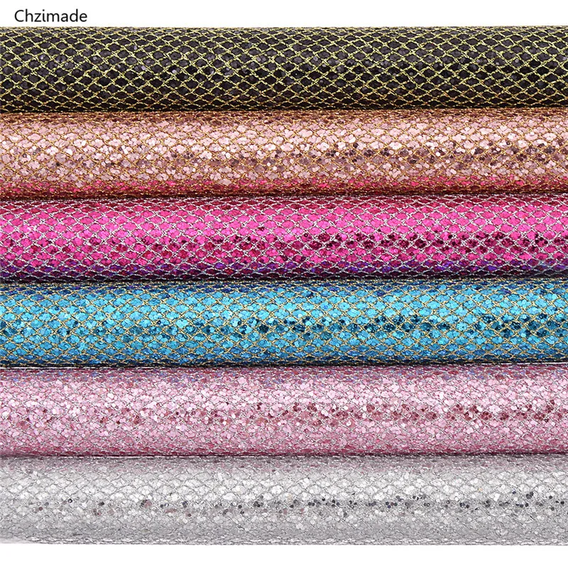 Lychee Life 21x29 см А4 сетка блестящая искусственная кожа ткань Высококачественная Синтетическая Кожа DIY материал для сумок одежды
