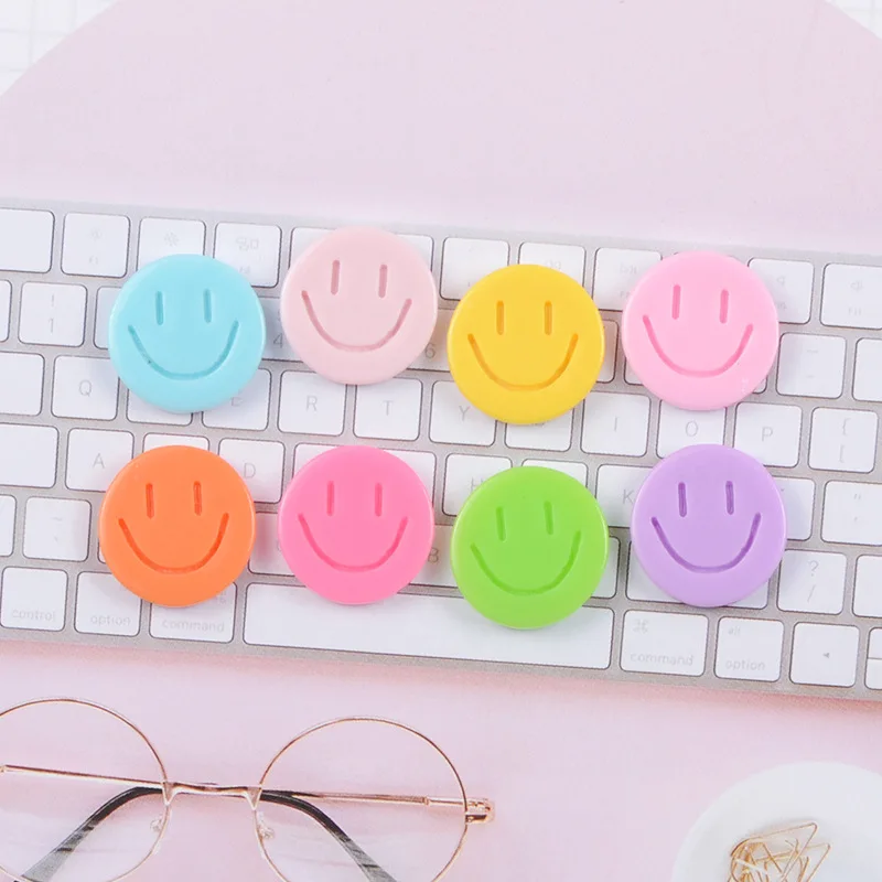 

10pcs Resin Round Multicolor Smile Epoxy Phone Case DIY Material Accessories Cartoon Hair Accessories Accessories