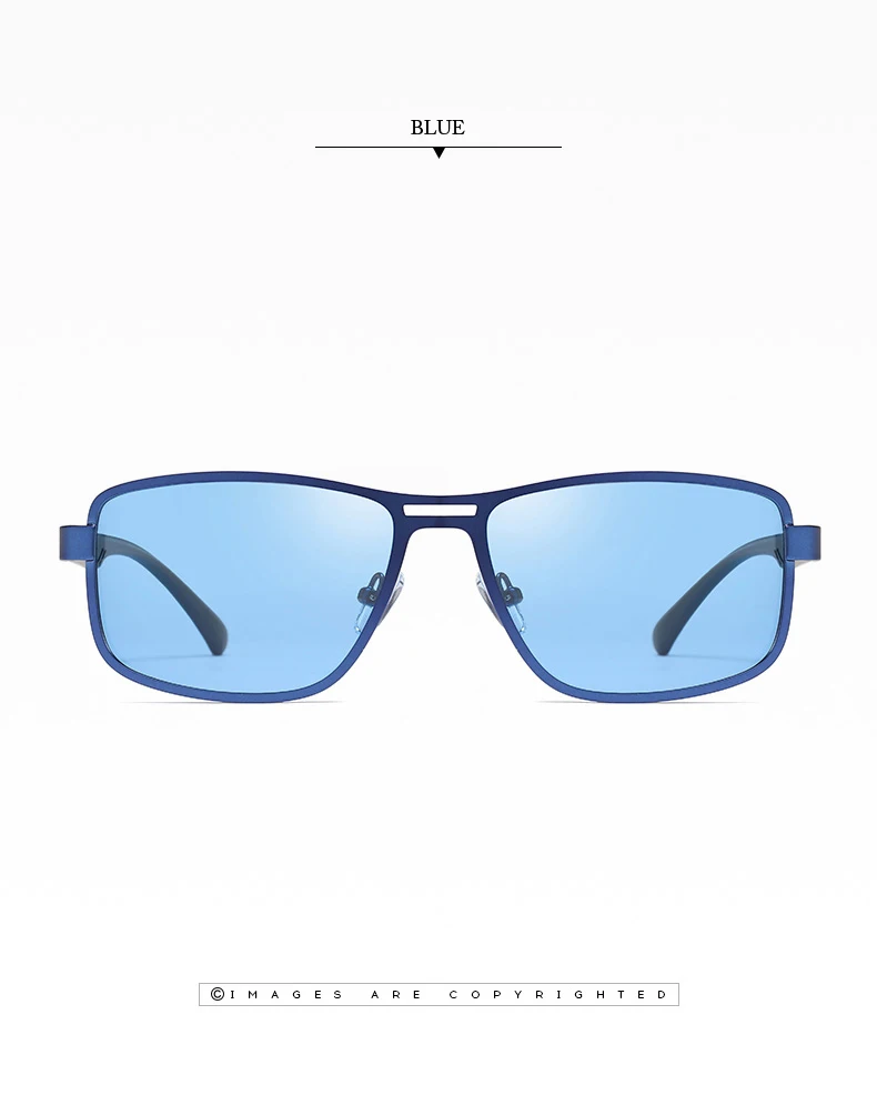 Men's Rectangle Sunglases Square TR90 Metal Frame UV400 Protection Polarized Sunglasses Blue Green Brown Sun Glasses for Driving