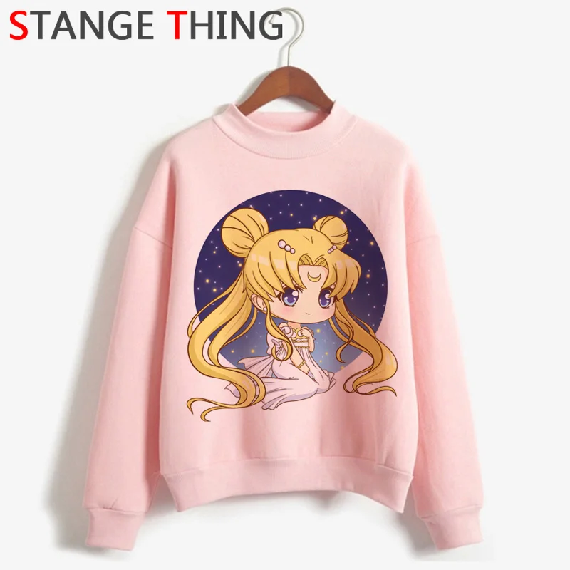 Сейлор Мун Усаги Kawaii мультфильм Толстовка для женщин Harajuku Ullzang Забавный Печатный Свитшот японский аниме милый худи с котом женский - Цвет: 9868