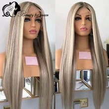 

Colored Human Hair Wigs For Woman Ombre HD Transparent Lace Frontal Wig 150% Straight Brazilian Hair Extension Pre Plucked Wigs