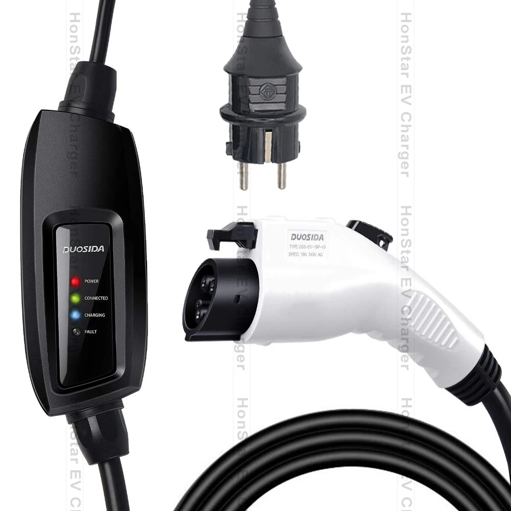 10 м J1772 EVSE вход ev штекер Duosida Уровень 2 EV зарядное устройство 16А тип 1 schuko для электрического автомобиля режим зарядки 2 штекер