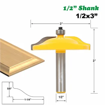 

12MM 1/2" Shank Milling Cutter Large Carbide Raised Panel Router Bit Ogee Wood Door Router CNC Milling Tools Woodworking MC03148