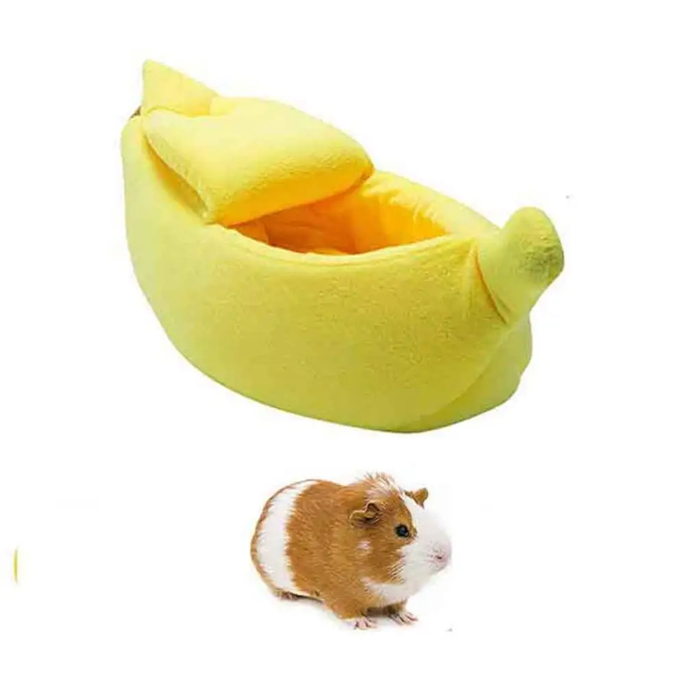 banana Голландская свинка, хомяк домик ежик крыса теплая кровать Шиншилла дом обитания с акулой, крабом, бананом и лосем форма для маленьких домашних животных Аним - Цвет: banana