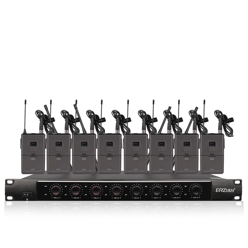 

Professional wireless microphone system eight-channel wireless lapel microphone dedicated performance church school teaching