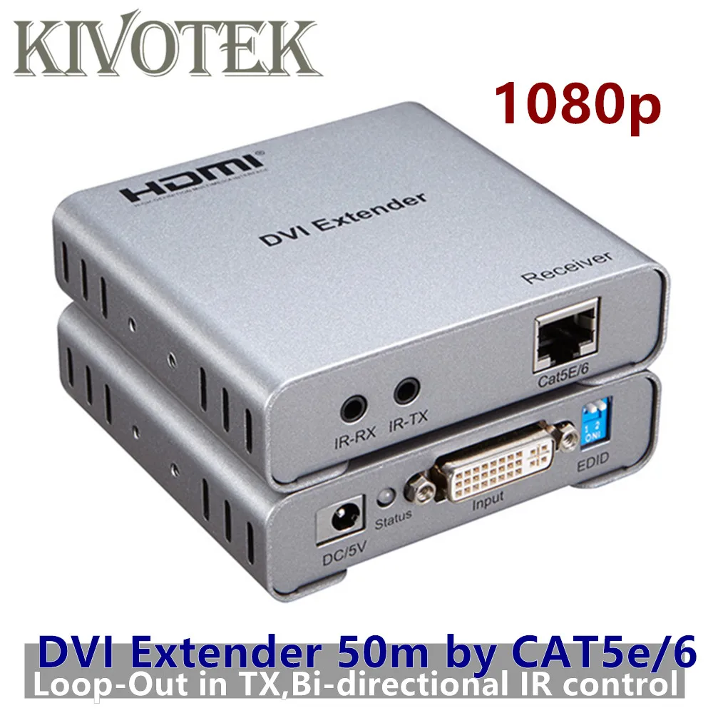 DVI удлинитель адаптер приемопередатчика расширение dvi сигнал 50 м от Trasmitter