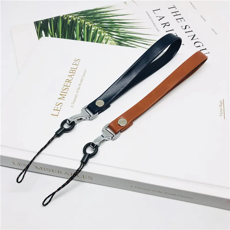 Top Quality leather short Mobile Phone Straps Hand Strap Lanyards for keys ID Card Gym USB badge holder DIY Hang Rope For iphone