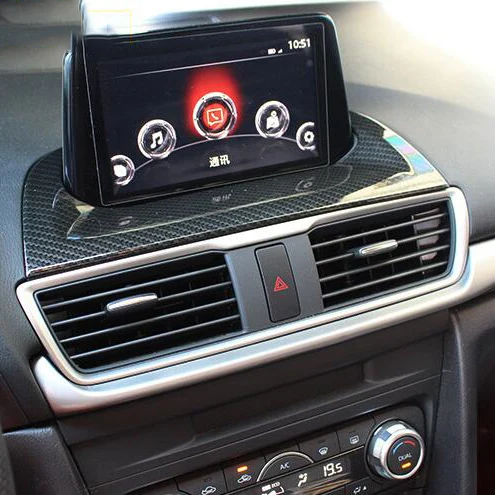Для Mazda 3 Axela Матовый ABS углеродное волокно внутренняя gps навигация рамка Крышка отделка авто аксессуары